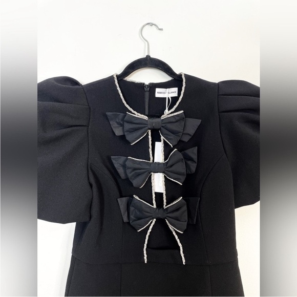 New Rebecca Vallance Katie Crystal Bow Mini Dress - Picture 11 of 12